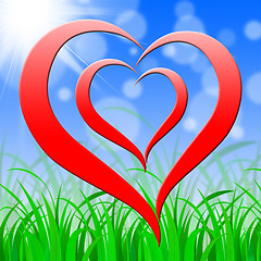 Image showing Background Heart Shows Valentines Day And Backdrop