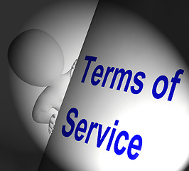 Image showing Terms Of Service Sign Displays User And Provider Agreement