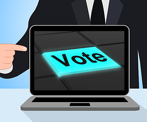 Image showing Vote Button Displays Options Voting Or Choice