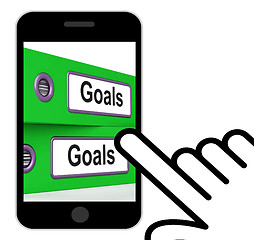 Image showing Goals Folders Displays Direction Aspirations And Targets