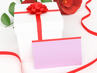 Image showing Gift Card Shows Presents Rose And Petal