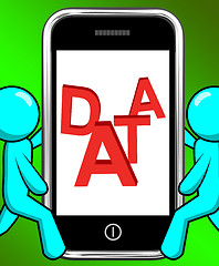 Image showing Data On Phone Displays Facts Information Knowledge