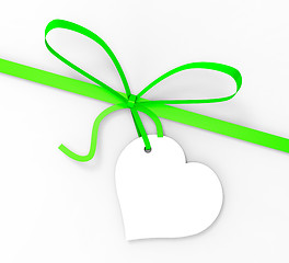 Image showing Gift Tag Shows Empty Space And Bow