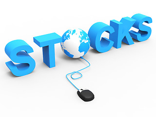 Image showing Stock Trades Represents World Wide Web And Bought