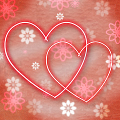 Image showing Hearts Intertwinted Shows Valentine\'s Day And Backgrounds