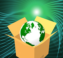 Image showing Delivery World Indicates Sending Global And Post