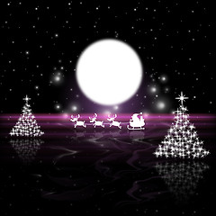 Image showing Xmas Tree Means Full Moon And Lunar