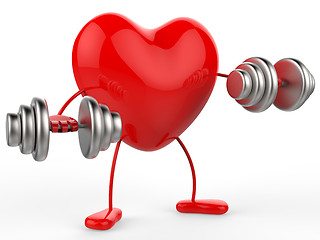 Image showing Weights Heart Shows Get Fit And Aerobic