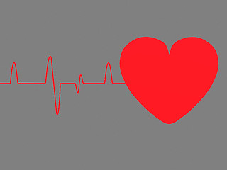 Image showing Heart Pulse Means Empty Space And Blank