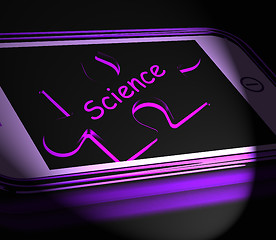 Image showing Science Smartphone Displays Biology Chemistry And Physics