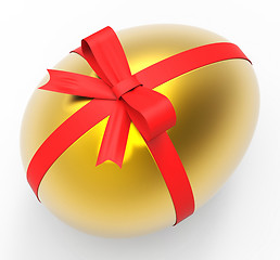 Image showing Golden Egg Represents Easter Eggs And Finance