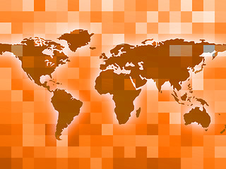 Image showing World Map Indicates Countries Backdrop And Template