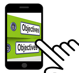 Image showing Objectives Folders Displays Business Goals And Targets
