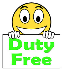 Image showing Duty Free On Sign Shows Tax Free Purchases