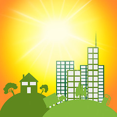 Image showing Sun Eco Shows Go Green And City