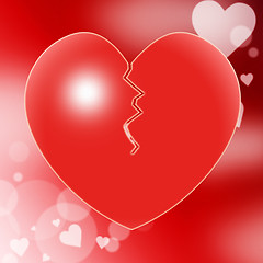 Image showing Broken Heart Represents Valentine Day And Break