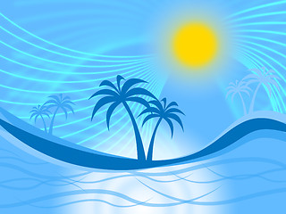 Image showing Palm Tree Indicates Tropical Climate And Coastline