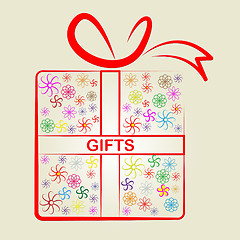 Image showing Giftbox Gifts Shows Giving Present And Celebrate