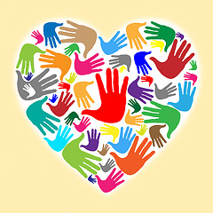 Image showing Heart Hands Means Valentine\'s Day And Child