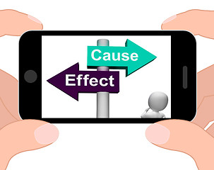 Image showing Cause Effect Signpost Displays Consequence Action Or Reaction