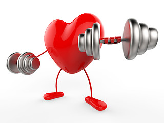 Image showing Weights Heart Shows Working Out And Active