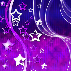 Image showing Mauve Background Shows Wave Stars And Starred