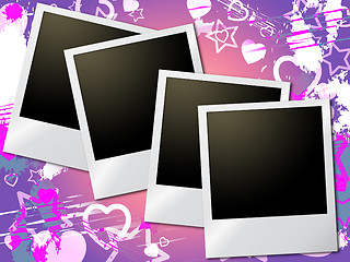 Image showing Photo Frames Means Valentine Day And Heart