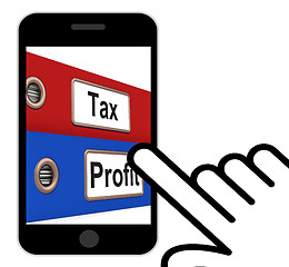 Image showing Tax Profit Folders Displays Paying Income Taxes