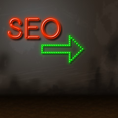 Image showing Seo Neon Represents Glow Search And Engine