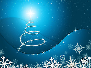 Image showing Xmas Tree Represents New Year And Backdrop