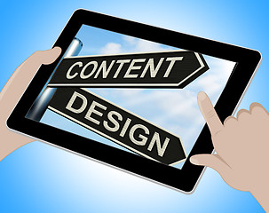 Image showing Content Design Tablet Means Message And Graphics