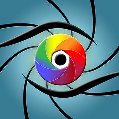 Image showing Eye Spectrum Indicates Colour Splash And Colourful