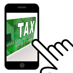 Image showing Tax On Credit Debit Card Displays Taxes Return IRS