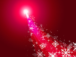 Image showing Red Xmas Represents New Year And Celebrate