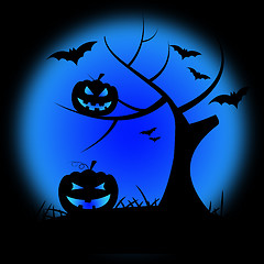 Image showing Halloween Pumpkin Shows Trick Or Treat And Branch