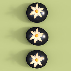 Image showing Spa Stones Indicates Wellbeing Petals And Blooming