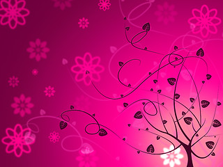 Image showing Pink Background Represents Petals Bouquet And Floral