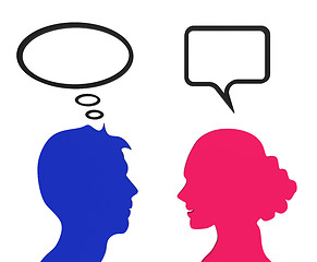 Image showing Speech Bubble Represents Think About It And Chat