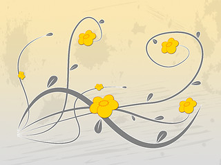 Image showing Yellow Floral Means Backdrop Florals And Abstract