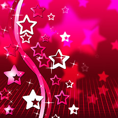 Image showing Background Red Indicates Abstract Twirl And Stars