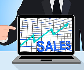 Image showing Sales Chart Graph Displays Increasing Profits Trade