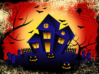 Image showing Haunted House Shows Trick Or Treat And Celebration