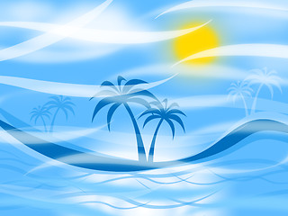 Image showing Tropical Island Represents Palm Tree And Background