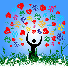 Image showing Colourful Tree Indicates Valentines Day And Color