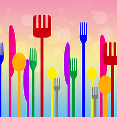 Image showing Food Cutlery Means Fork Knife And Eat