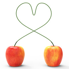 Image showing Apple Heart Indicates Valentines Day And Love