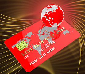 Image showing Credit Card Represents Globalise Bankcard And Planet