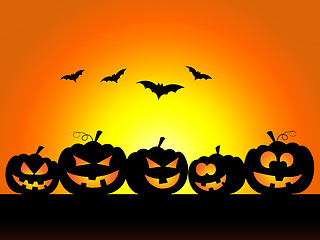 Image showing Bats Halloween Indicates Trick Or Treat And Celebration