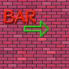 Image showing Brick Wall Indicates Traditional Pub And Alcohol