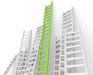 Image showing Ladders Obstacle Indicates Overcome Obstacles And Challenge